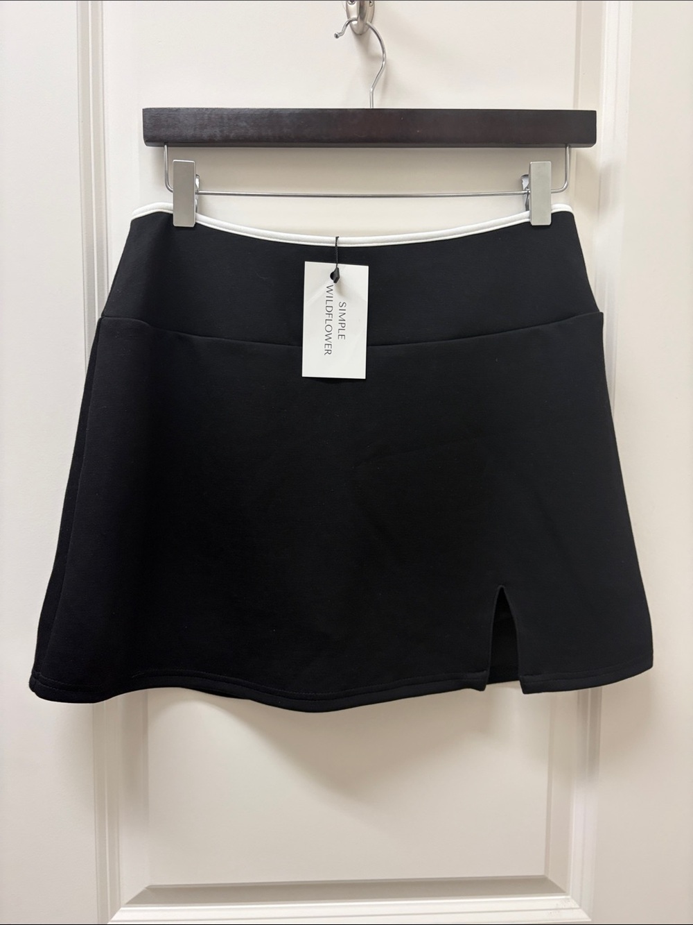 Mable Scuba Skirt with Front Notch and Built-in Shorts